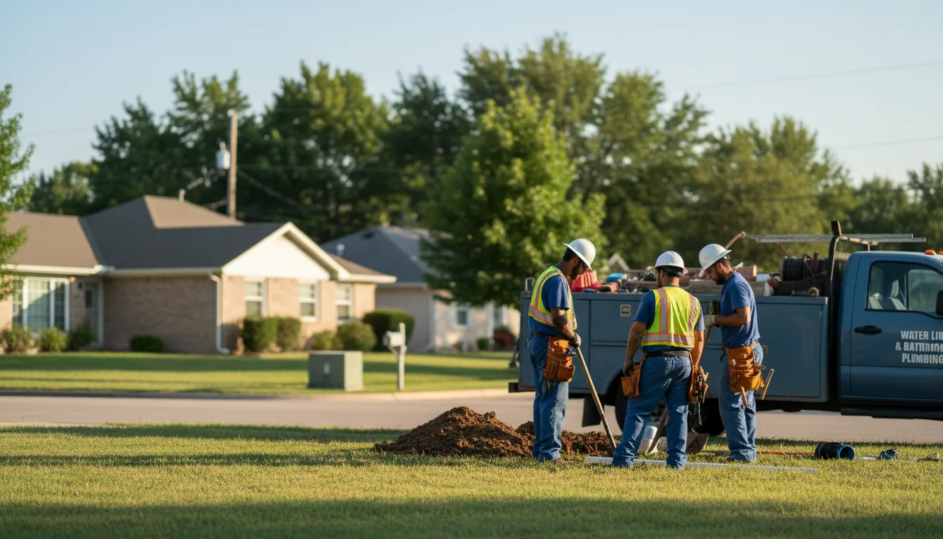Residential water line and bathroom plumbing service in Teague, TX